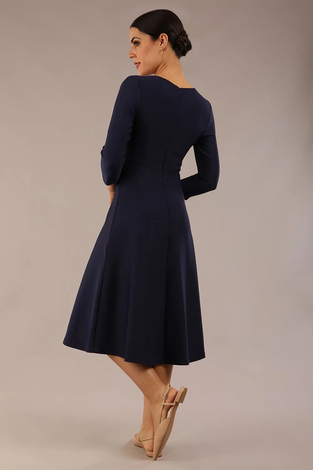 Seed Gresham 3/4 Sleeve Knee Length A-Line Dress