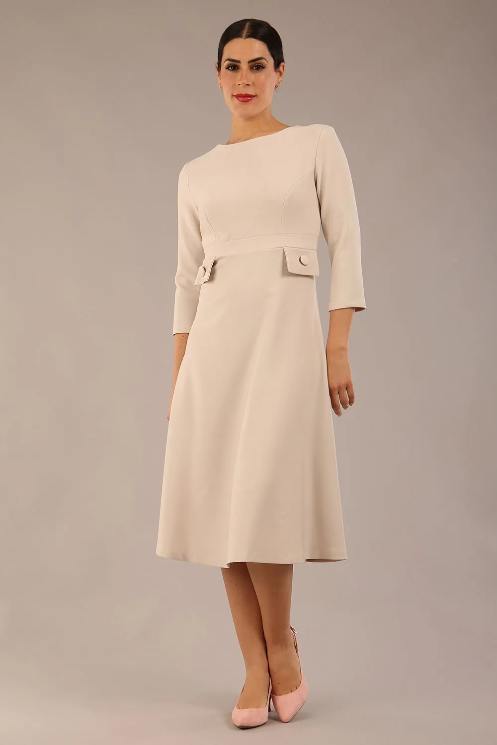 Seed Gresham 3/4 Sleeve Knee Length A-Line Dress
