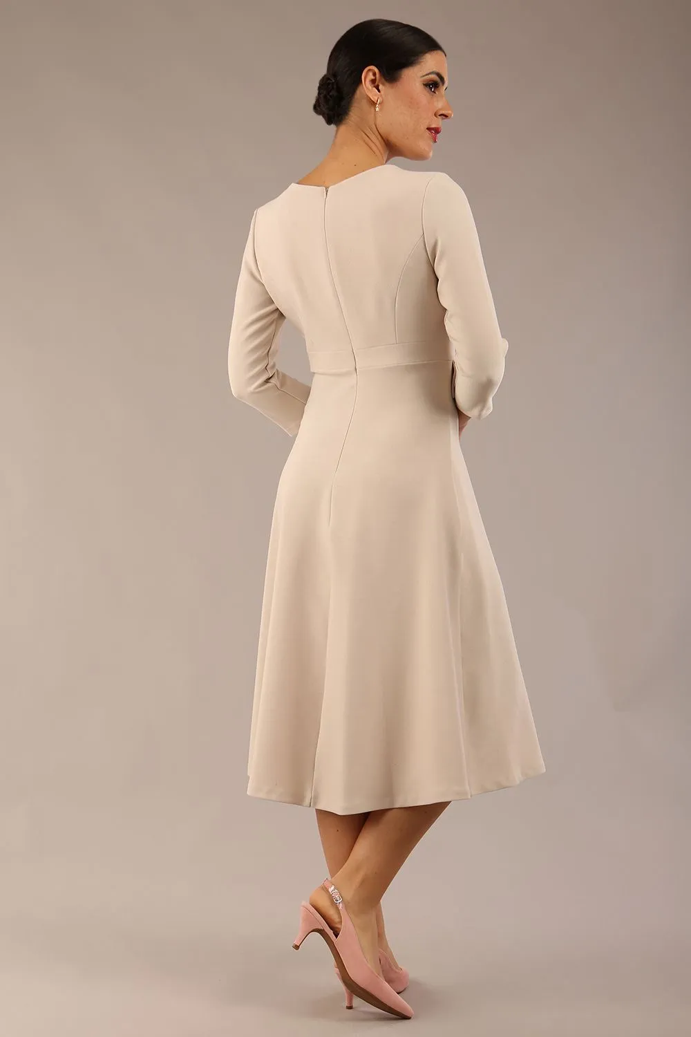 Seed Gresham 3/4 Sleeve Knee Length A-Line Dress