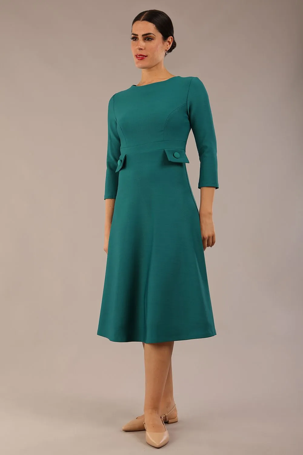 Seed Gresham 3/4 Sleeve Knee Length A-Line Dress
