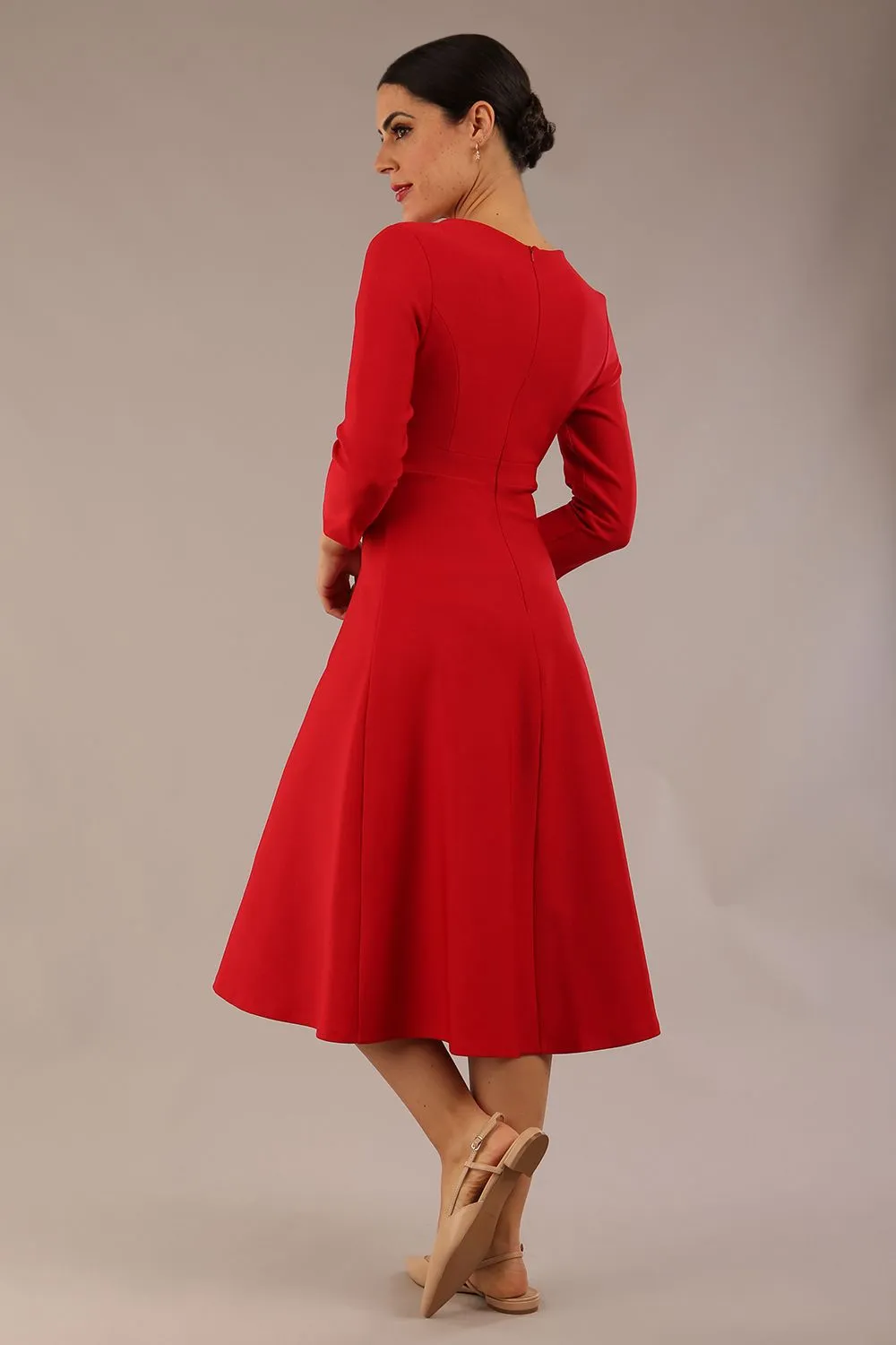 Seed Gresham 3/4 Sleeve Knee Length A-Line Dress