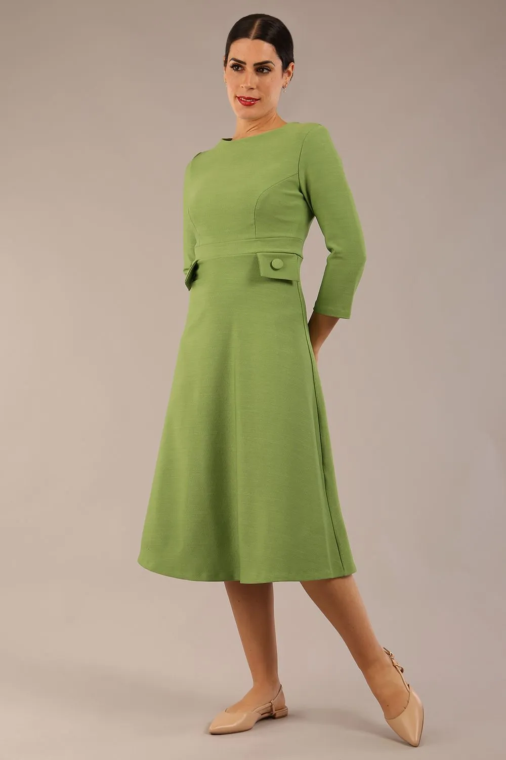 Seed Gresham 3/4 Sleeve Knee Length A-Line Dress