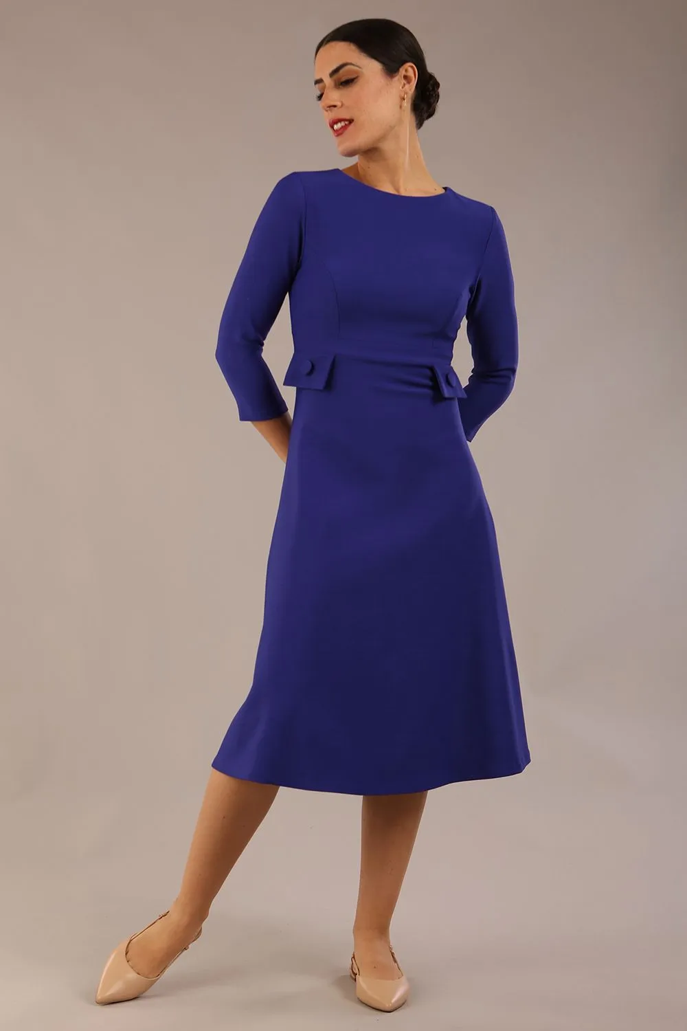 Seed Gresham 3/4 Sleeve Knee Length A-Line Dress