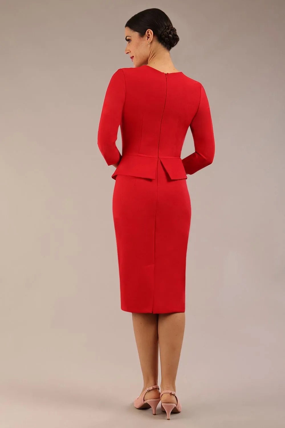 Seed Imperia Sleeved Peplum Dress