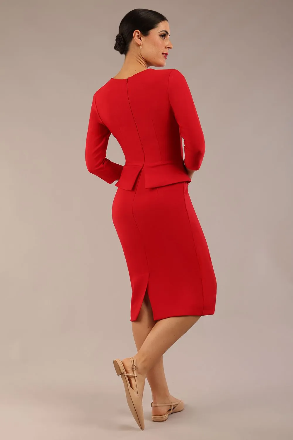 Seed Imperia Sleeved Peplum Dress