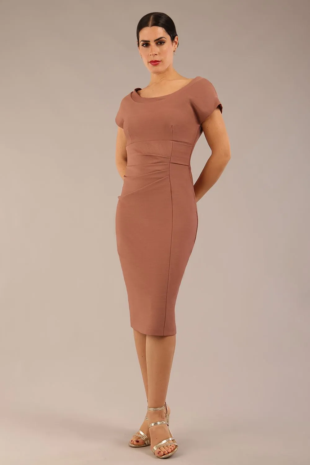 Seed Leela Rounded Neckline Cap Sleeved Dress
