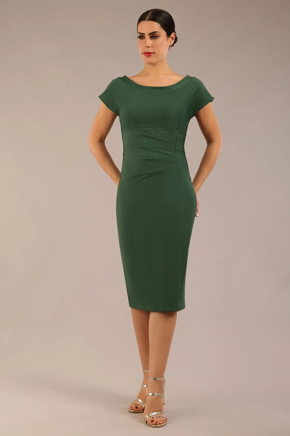 Seed Leela Rounded Neckline Cap Sleeved Dress