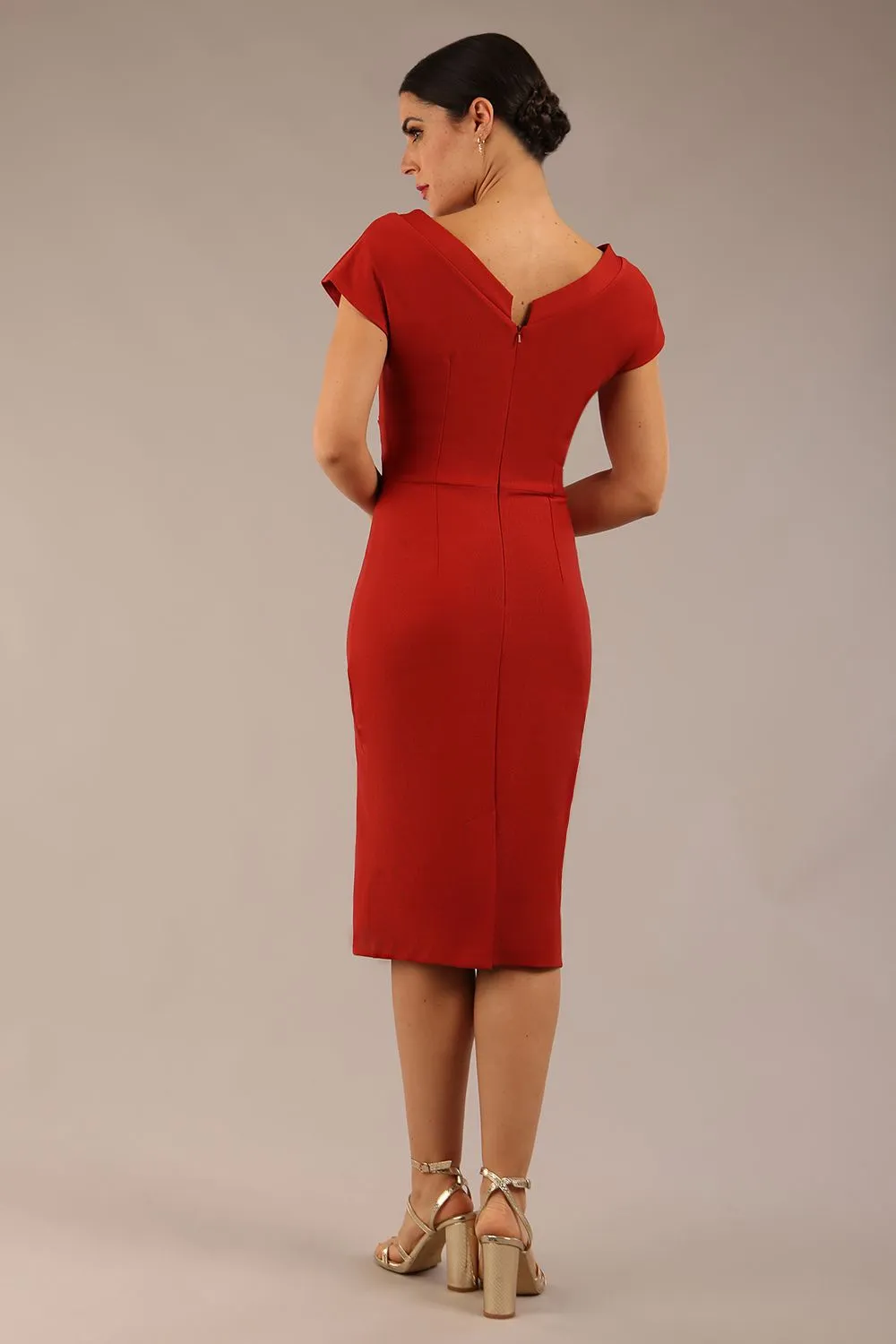 Seed Leela Rounded Neckline Cap Sleeved Dress