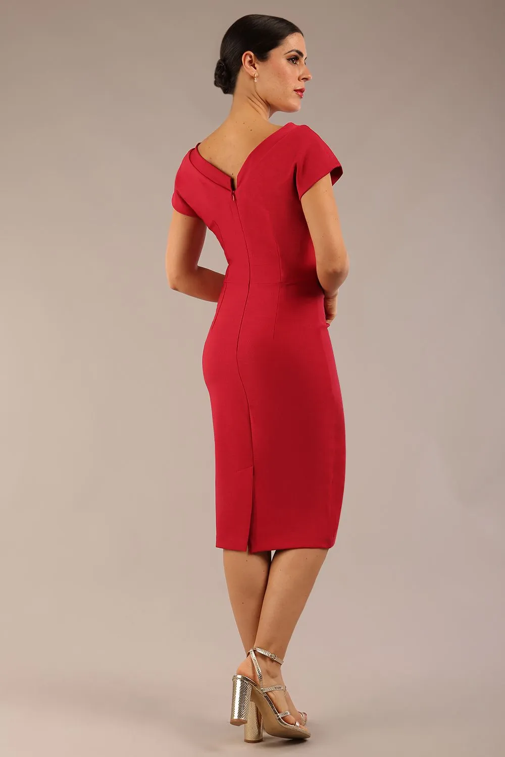 Seed Leela Rounded Neckline Cap Sleeved Dress