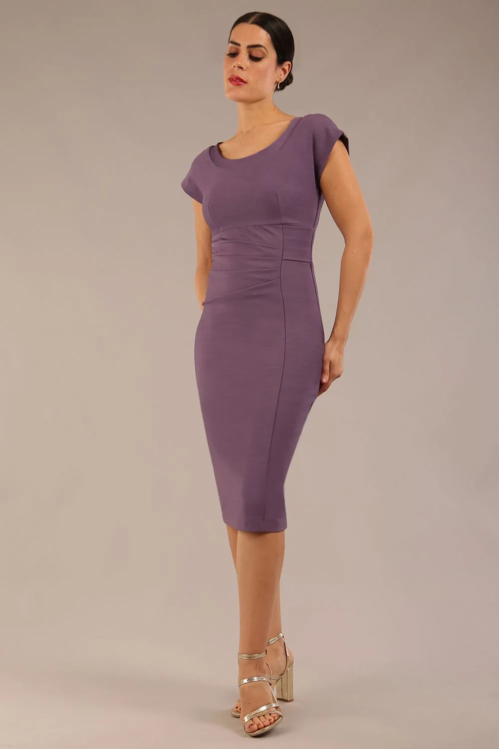 Seed Leela Rounded Neckline Cap Sleeved Dress