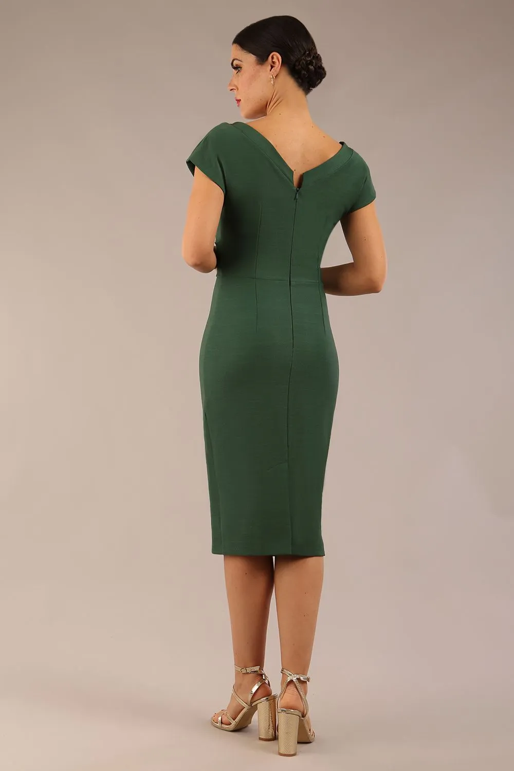 Seed Leela Rounded Neckline Cap Sleeved Dress