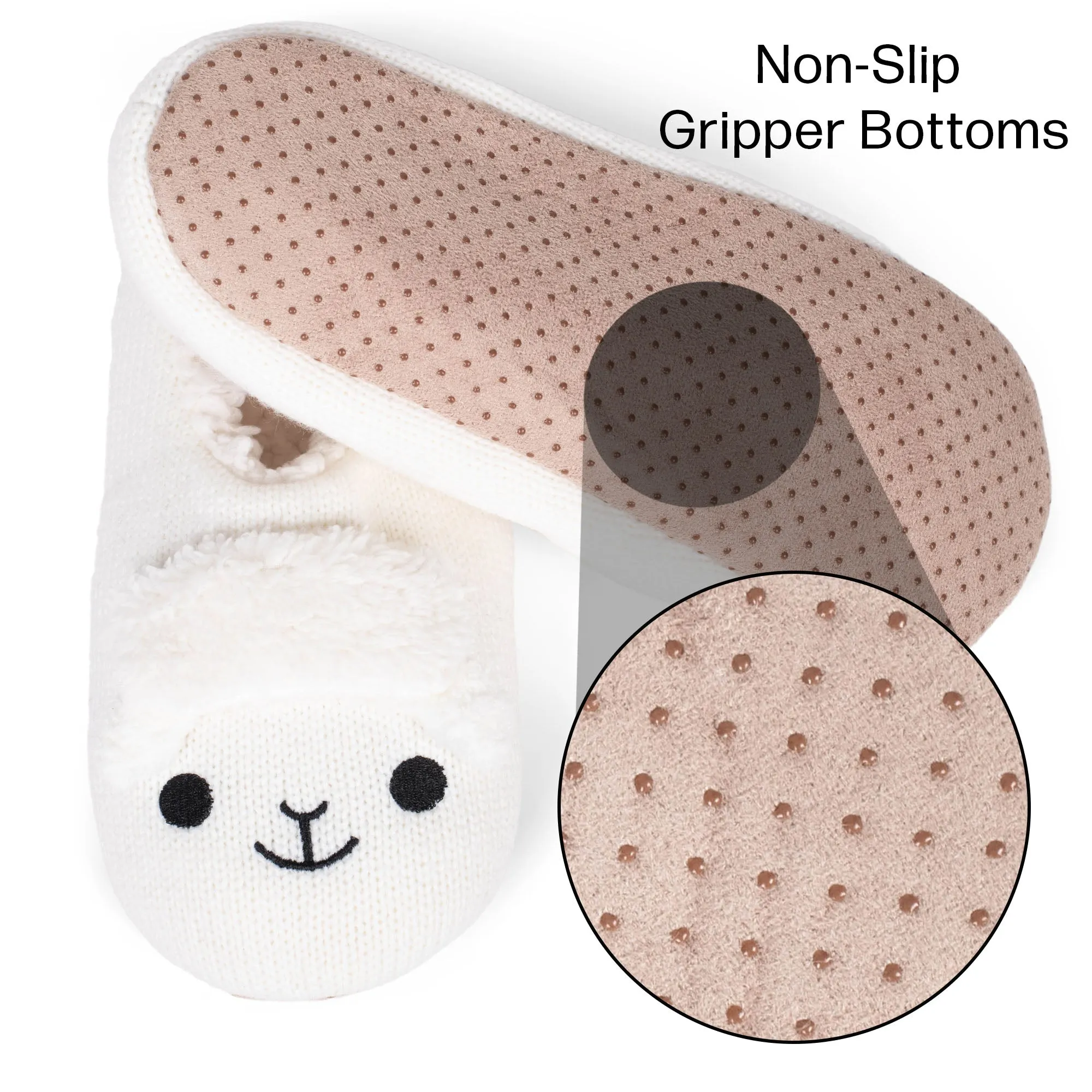 Sheep Ivory Women's Animal Cozy Plush Lined Non Slip Fuzzy Slipper - Small