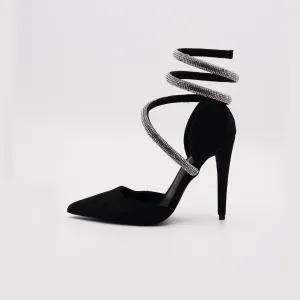 Shoedazzle Sandals With Rhinestone Straps