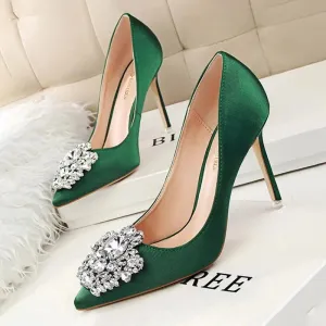 Shoes Rhinestone Women Pumps Stiletto High Heels