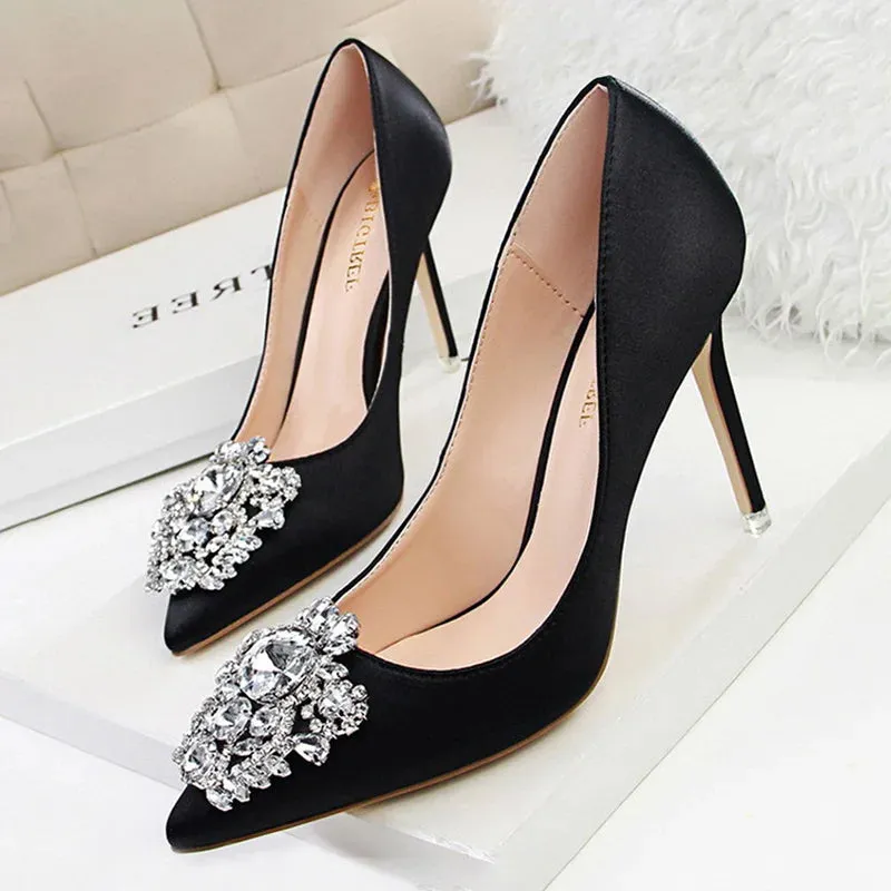 Shoes Rhinestone Women Pumps Stiletto High Heels
