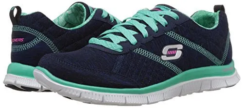 Skechers Flex Appeal Pretty City Womens Sneakers Navy/Aqua 7