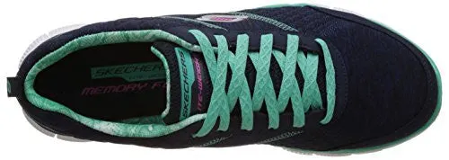 Skechers Flex Appeal Pretty City Womens Sneakers Navy/Aqua 7