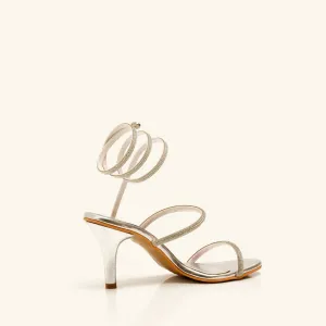 Spiral Stiletto Heels - Silver