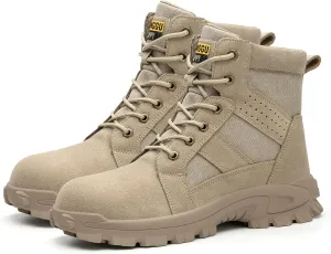 Steel Toe Boots for Men, Non Slip Indestructible Work Shoes for Men,Breathable High Top Work Boots for Men, Construction Steel Toe Shoes, Safety Toe Boots for Men.