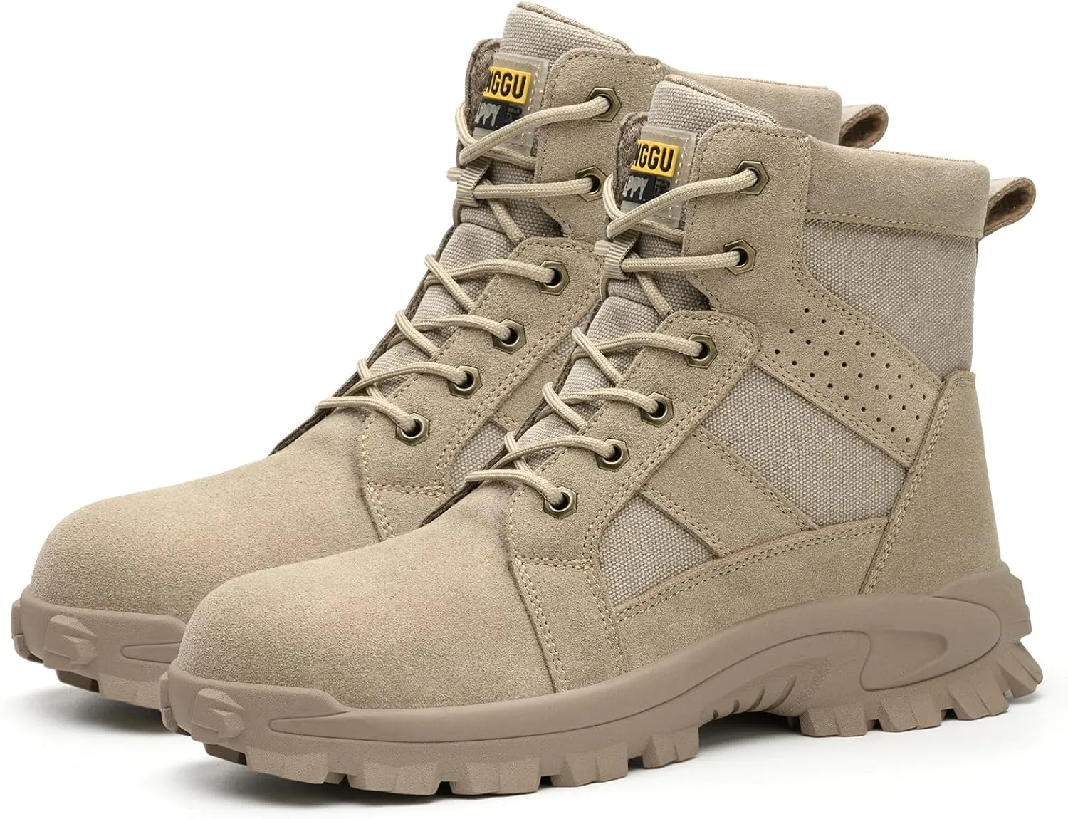 Steel Toe Boots for Men, Non Slip Indestructible Work Shoes for Men,Breathable High Top Work Boots for Men, Construction Steel Toe Shoes, Safety Toe Boots for Men.