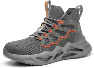 Steel Toe Shoes for Men, Puncture Proof Work Shoes for Men Women, High Top Indestructible Safety Shoes, Lightweight Steel Toe Sneaker for Men.
