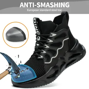 Steel Toe Shoes for Men, Puncture Proof Work Shoes for Men Women, High Top Indestructible Safety Shoes, Lightweight Steel Toe Sneaker for Men.