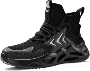 Steel Toe Shoes for Men, Puncture Proof Work Shoes for Men Women, High Top Indestructible Safety Shoes, Lightweight Steel Toe Sneaker for Men.
