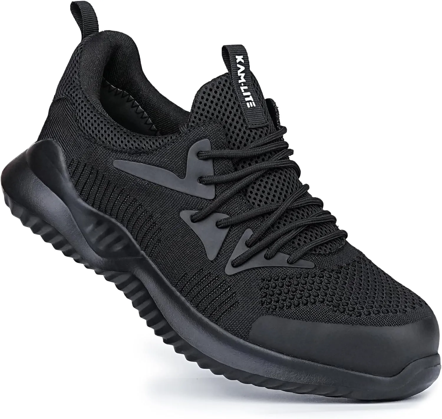 Steel Toe Shoes for Men Women Lightweight Breathable Comfortable Safety Work Sneakers Slip Resistant Puncture Proof Black