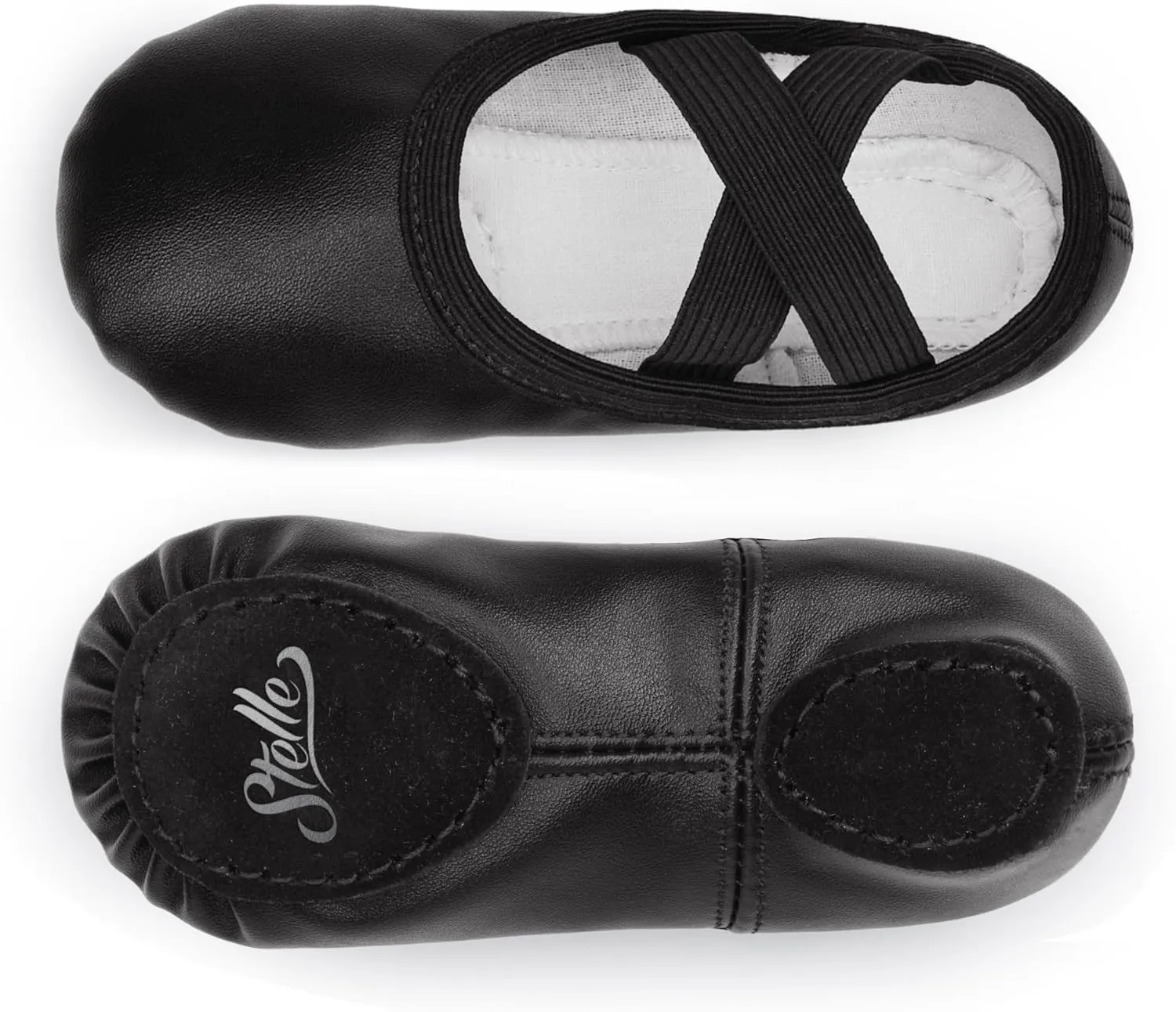 Stelle Ballet Shoes for Girls Women PU Leather Dance Slippers Boys Ballerina Shoes for Toddler/Little Kid/Big Kid/Women