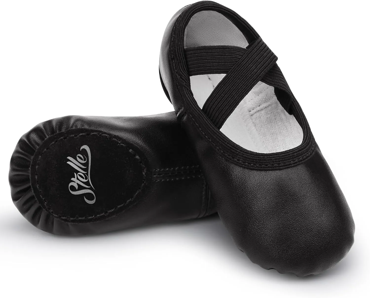Stelle Ballet Shoes for Girls Women PU Leather Dance Slippers Boys Ballerina Shoes for Toddler/Little Kid/Big Kid/Women