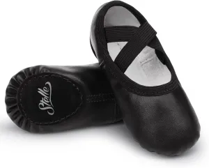 Stelle Ballet Shoes for Girls Women PU Leather Dance Slippers Boys Ballerina Shoes for Toddler/Little Kid/Big Kid/Women