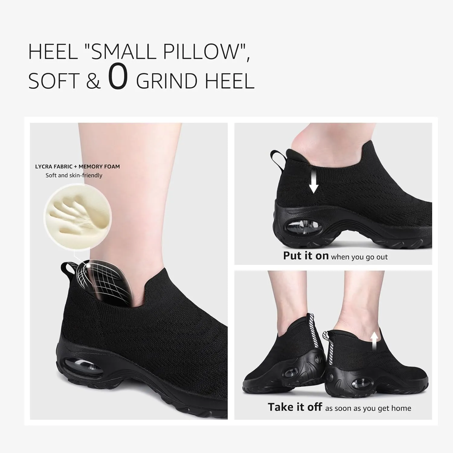 STQ Walking Shoes for Women Slip On Shoes with Arch Support Lightweight Air Cushioned Sock Sneakers