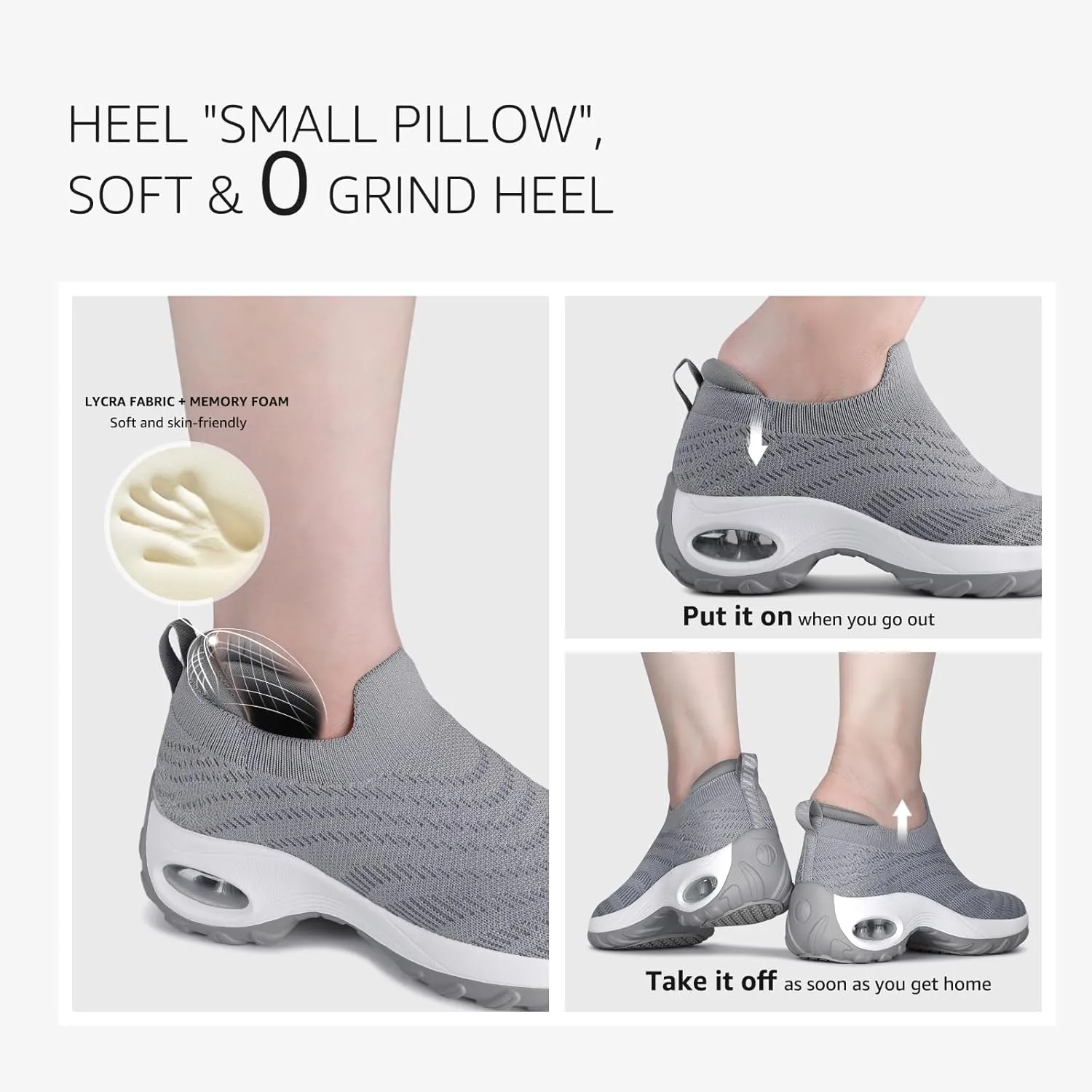 STQ Walking Shoes for Women Slip On Shoes with Arch Support Lightweight Air Cushioned Sock Sneakers