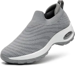STQ Walking Shoes for Women Slip On Shoes with Arch Support Lightweight Air Cushioned Sock Sneakers