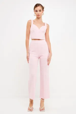 Stretch Tweed Pants Pink