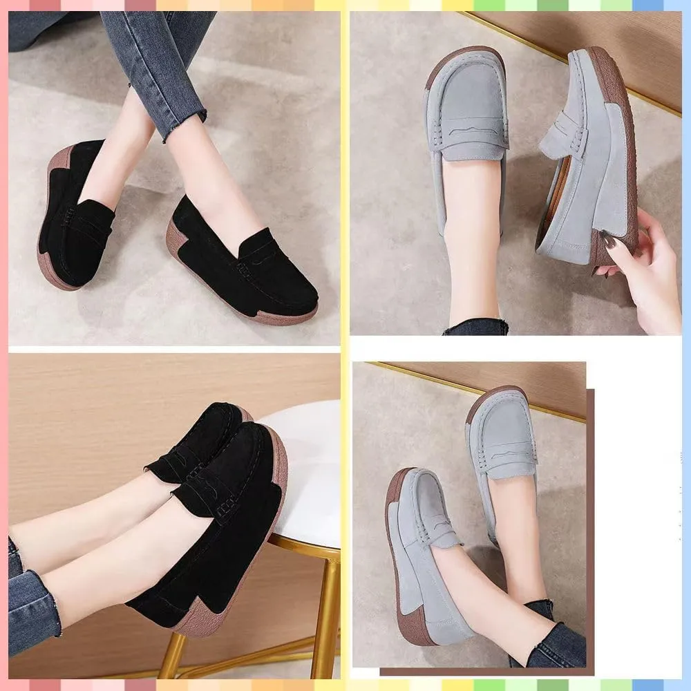 Stylish Women's Suede Slip-on Sneakers with Built-in Arch Support for Ultimate Comfort, Perfect for Casual outings or Work