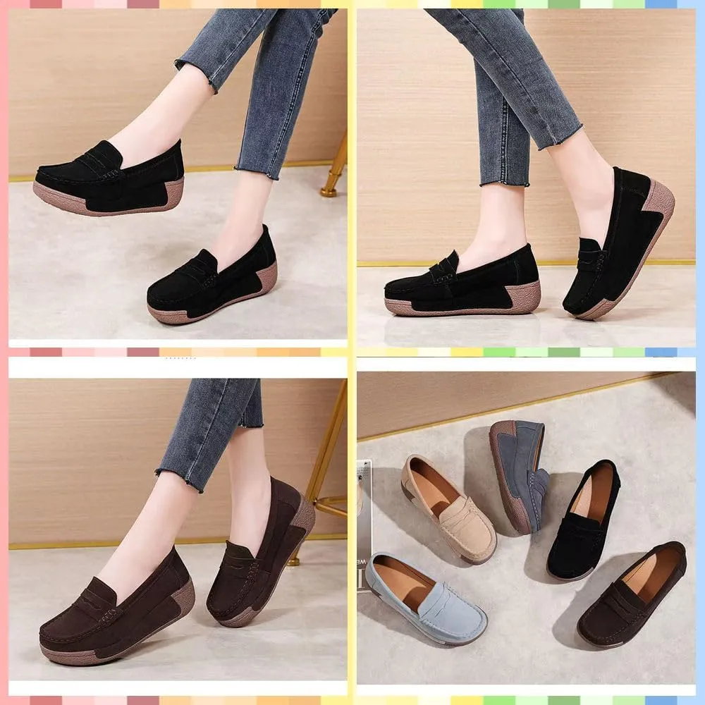 Stylish Women's Suede Slip-on Sneakers with Built-in Arch Support for Ultimate Comfort, Perfect for Casual outings or Work