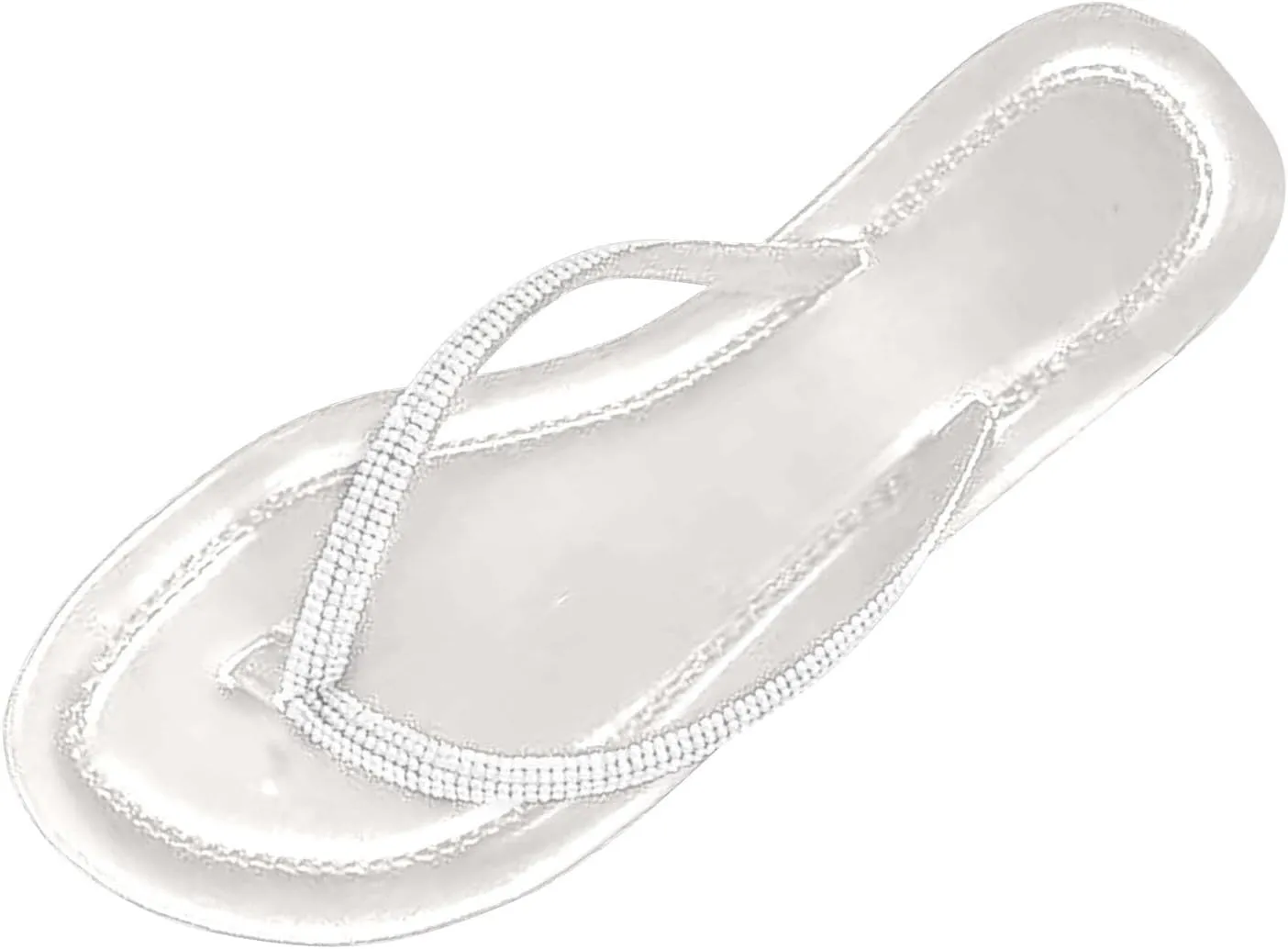 Summer Sandals Flat Flip Flops Women's Flat Toe Separator Glitter Rhinestones Sandals Pool Sea Slippers Slides Women