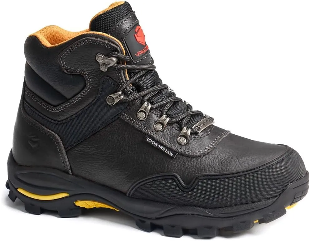 SUREWAY Men's 6" Soft/Steel Toe Heavy Duty Waterproof Work Boot - Leather,Lace Up,Oil/Slip Resistant Dual-Density Comfortable EH Construction Industrial Ankle Safety Men Work Boots,Roofing, Hunting