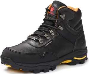 SUREWAY Men's 6" Soft/Steel Toe Heavy Duty Waterproof Work Boot - Leather,Lace Up,Oil/Slip Resistant Dual-Density Comfortable Outsole,EH Construction Industrial Ankle Safety Men Work Boots