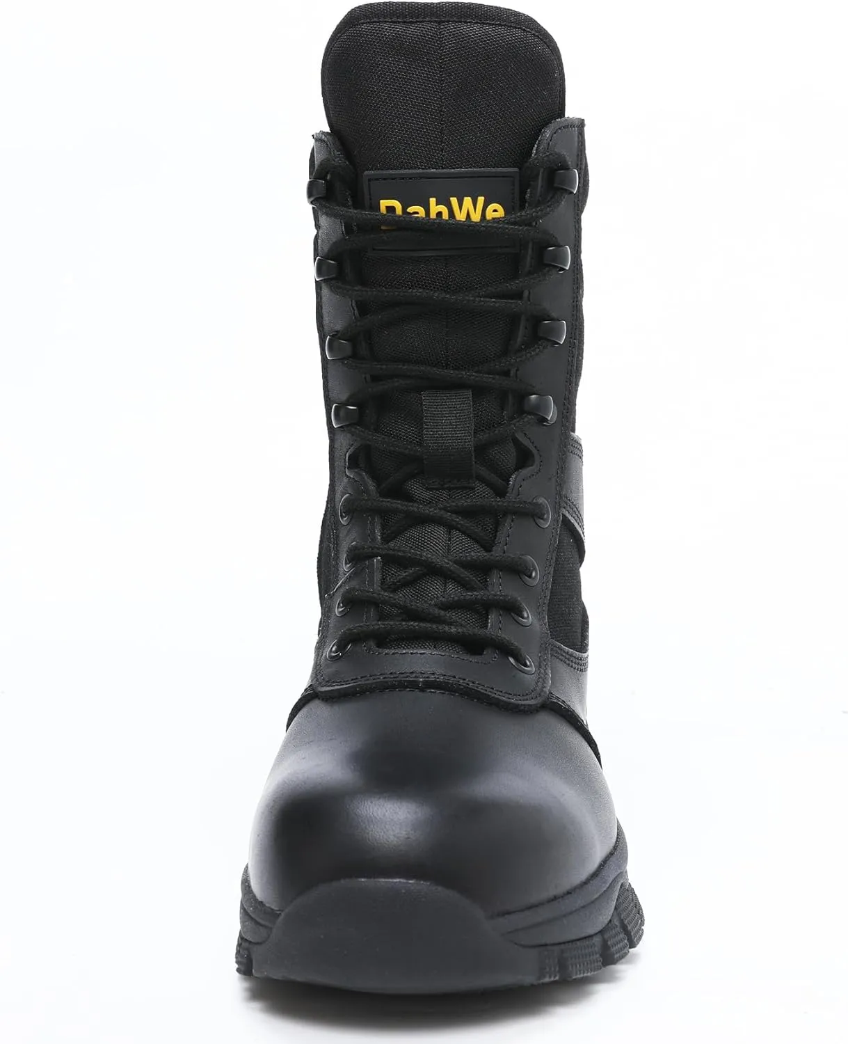 Tactical Steel Toe Boots for Men Side Zipper Non-Slip Puncture-Resistant Leather Military Combat Outdoor Heavy Duty Work Boots