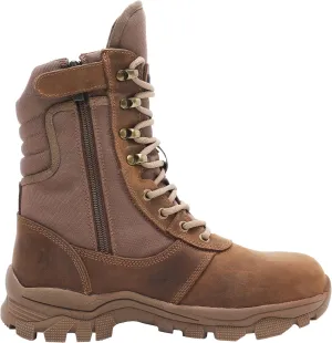 Tactical Steel Toe Boots for Men Side Zipper Non-Slip Puncture-Resistant Leather Military Combat Outdoor Heavy Duty Work Boots