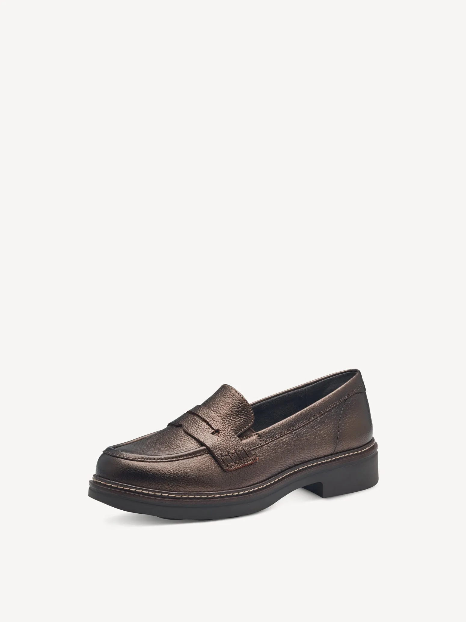 Tamaris Women's 8-84312-43 Leather Slipper Loafer Shoes Bronze