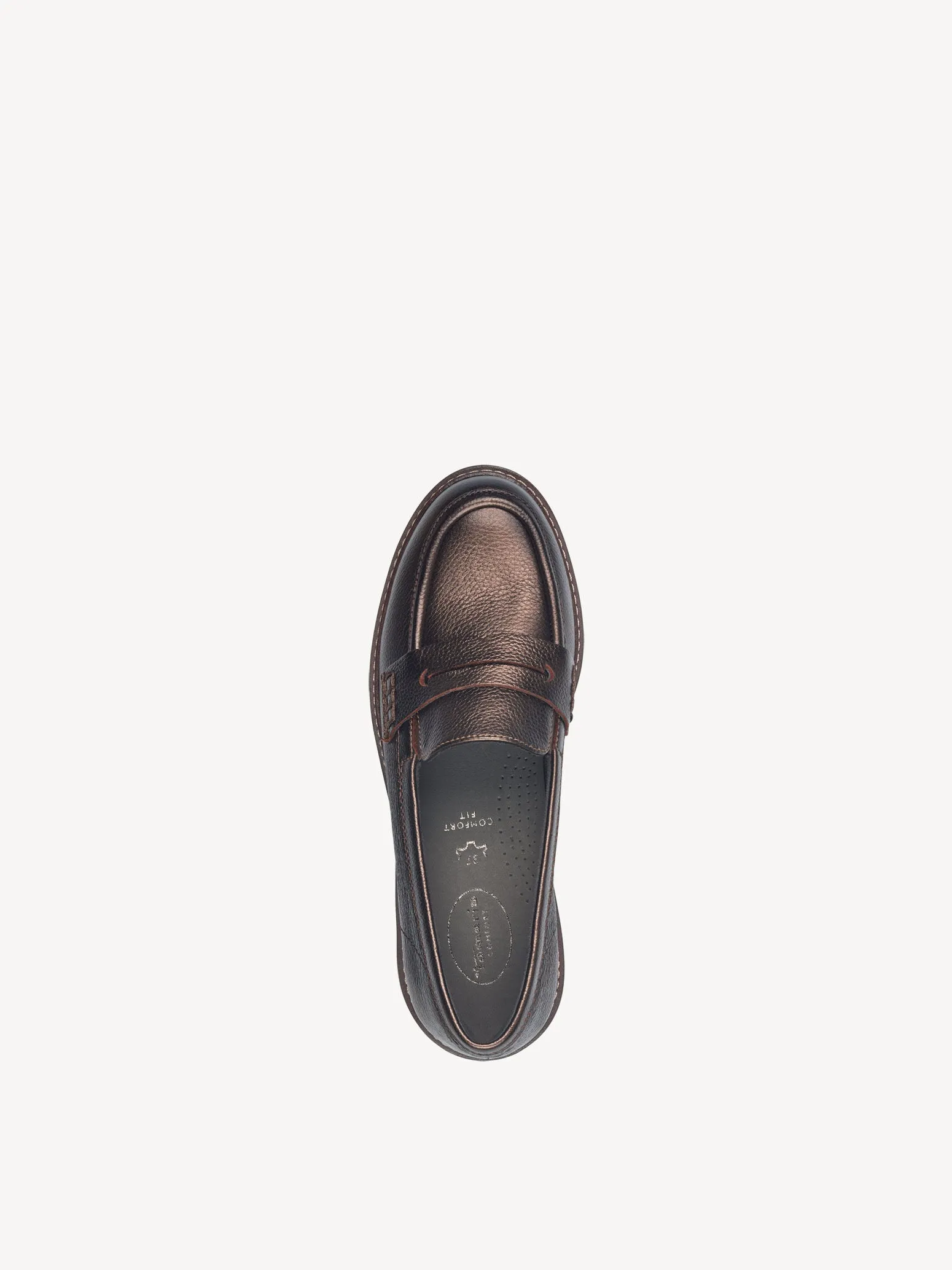 Tamaris Women's 8-84312-43 Leather Slipper Loafer Shoes Bronze