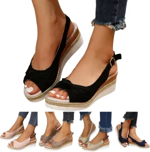 Tatuamie Orthopedic Sandals for Women Dressy Walking Slippers Arch Support Platform Wedge Boho Open Toe Ankle Strap Shoes