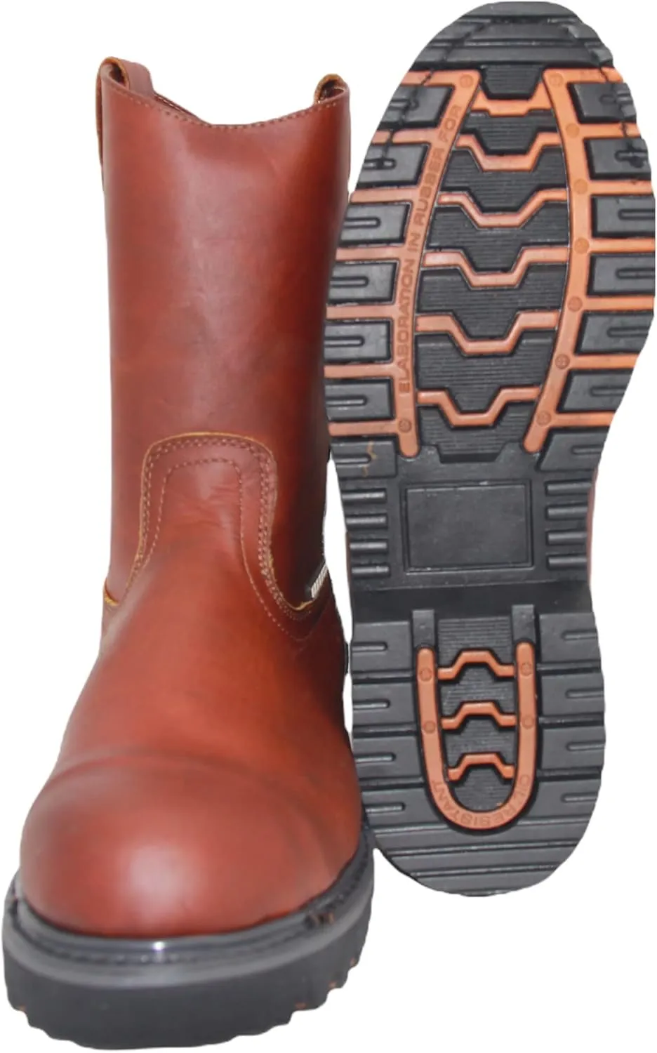 The Western Shops Men's 9" Pull-On Steel Toe Leather Work Boot