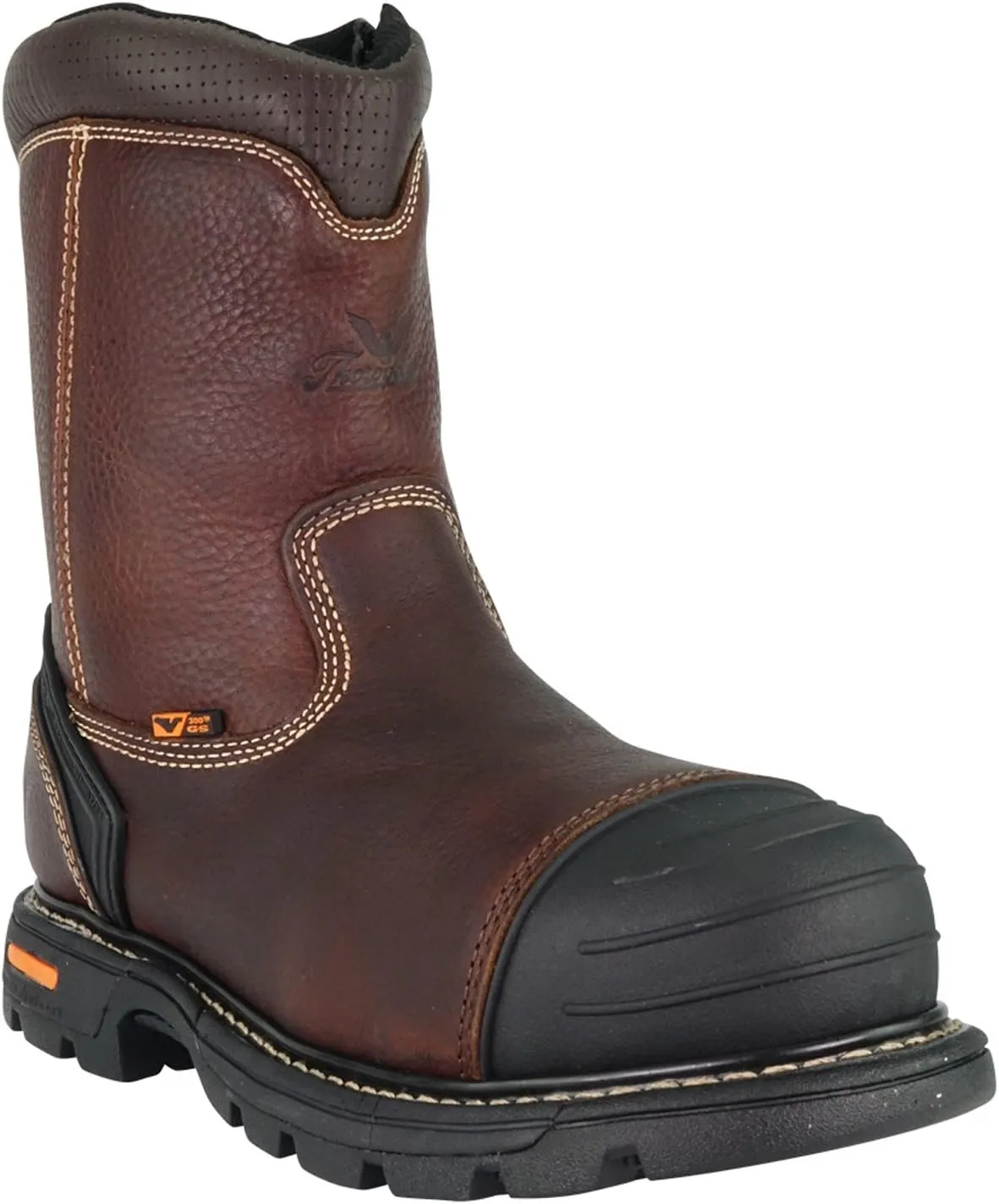 Thorogood GEN-Flex2 8 Side-Zip Wellington Pull On Work Boots for Men - Full-Grain Leather with Safety Toe, Storm Welt Construction, and Traction Outsole; EH Rated