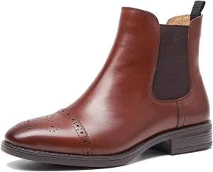 U-lite Womens Fall Winter Comfortable Stylish Leather Chelsea Ankle Boots Women Booties