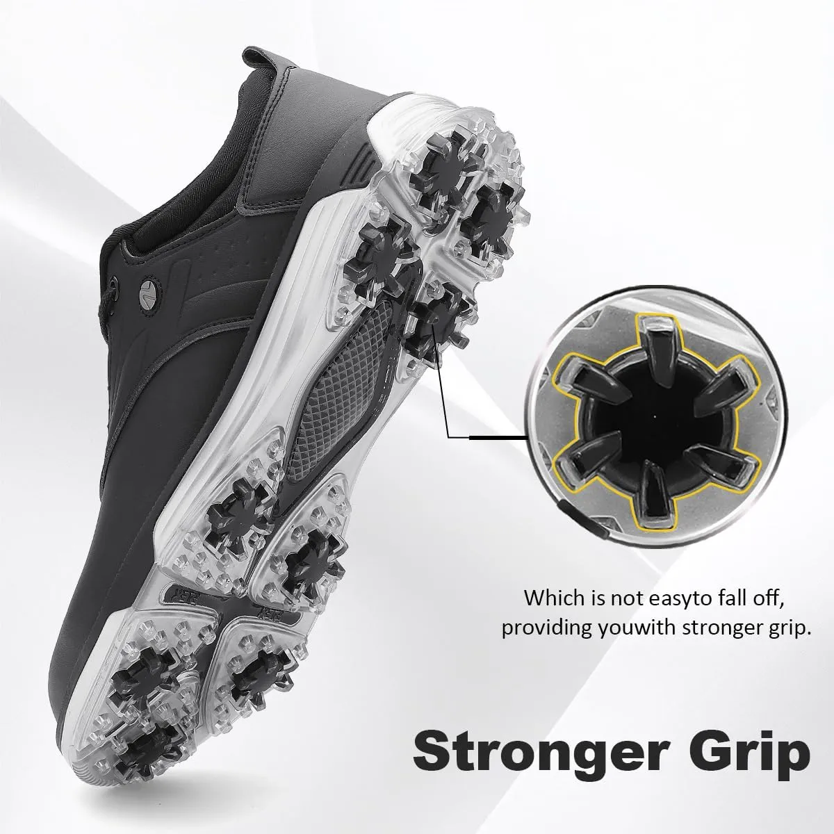 ULTIANT Mens Golf Shoes Waterproof Fixed Spikeless Sole Comfortable Outdoor Sport Shoes Size7.5-13