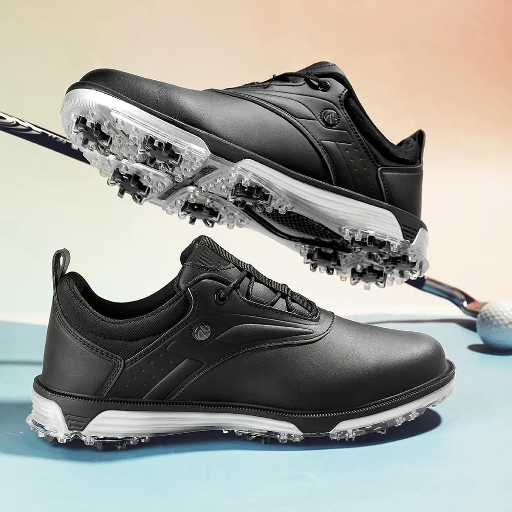 ULTIANT Mens Golf Shoes Waterproof Fixed Spikeless Sole Comfortable Outdoor Sport Shoes Size7.5-13